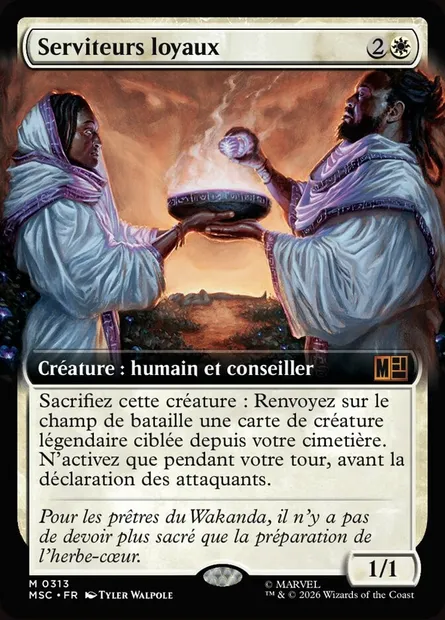 Serviteurs loyaux, carte Magic MSC 313 — extension Marvel Super Heroes Commander