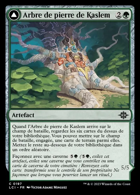 Arbre de pierre de Kaslem // Enjambeur de Kaslem, carte Magic LCI 197 — extension The Lost Caverns of Ixalan