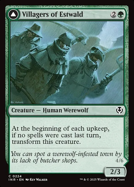 Villageois d'Estwald // Hurlemeute d'Estwald, carte Magic INR 224 — extension Innistrad Remastered