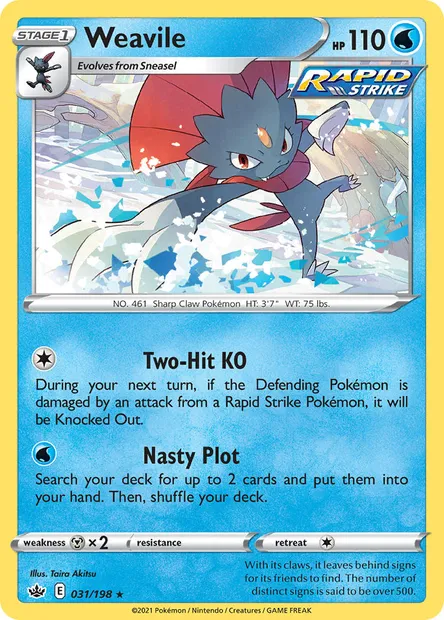 Weavile, Pokémon card CRE 31 — Chilling Reign set