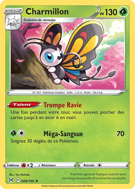 Charmillon, carte Pokémon LOR 008 — extension Origine Perdue
