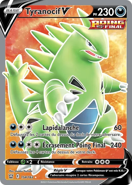 Tyranocif V, carte Pokémon BST 154 — extension Styles de combat