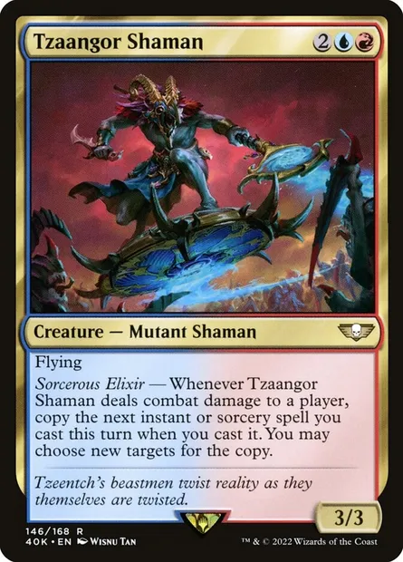 Tzaangor Shaman, Magic card 40K 146 — Warhammer 40,000 Commander set