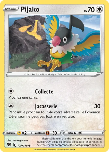 Pijako, carte Pokémon ASR 129 — extension Astres Radieux