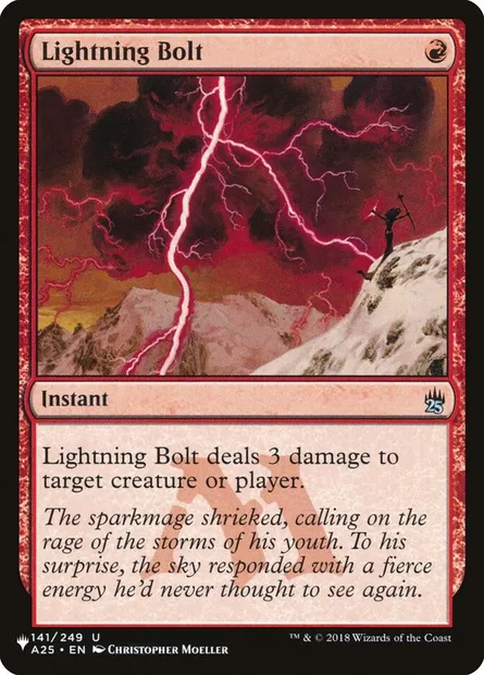 Lightning Bolt, Magic card PLST A25-141 — The List set