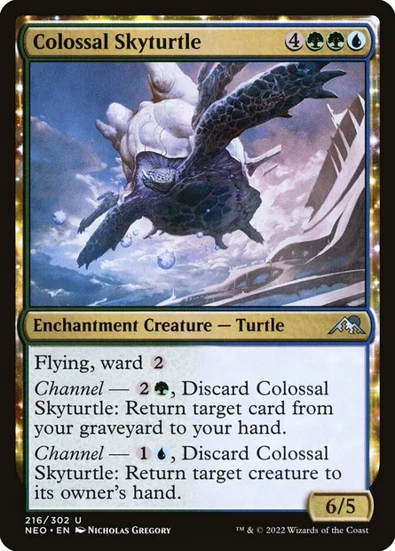Colossal Skyturtle, Magic card NEO 216 — Kamigawa: Neon Dynasty set