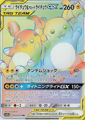 Raichu & Alolan Raichu, Pokémon card SM10a 064 — GG End set