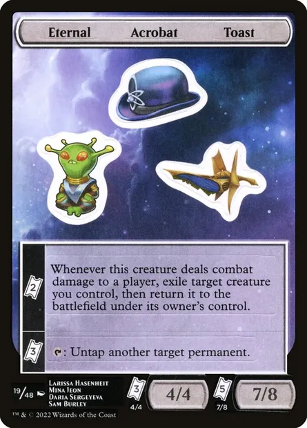 Eternal Acrobat Toast, Magic card SUNF 19 — Unfinity Sticker Sheets set