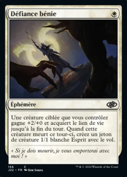 Défiance bénie, carte Magic J22 156 — extension Jumpstart 2022
