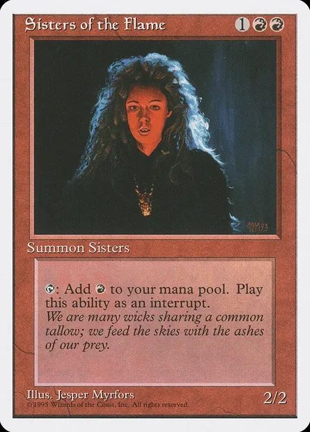 Soeurs de la flamme, carte Magic 4ED 221 — extension Quatrième Edition