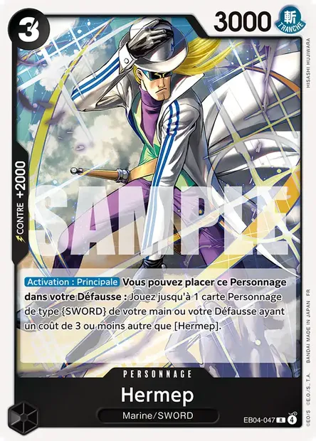 Hermep, carte One Piece EB04-047 — extension EGGHEAD CRISIS