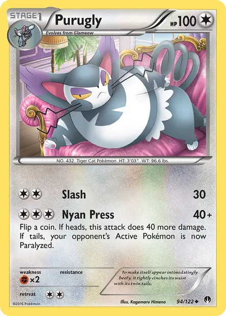Purugly, Pokémon card BKP 94 — BREAKpoint set