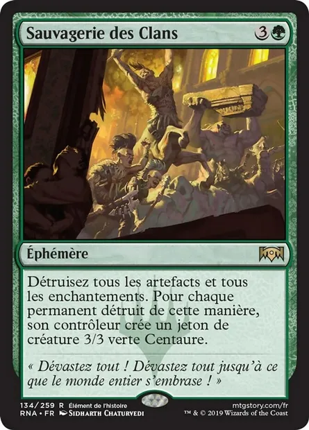 Sauvagerie des Clans, carte Magic RNA 134 — extension L'allégeance de Ravnica