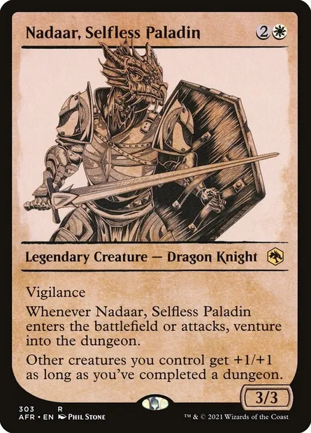 Nadaar, Selfless Paladin, Magic card AFR 303 — Adventures in the Forgotten Realms set