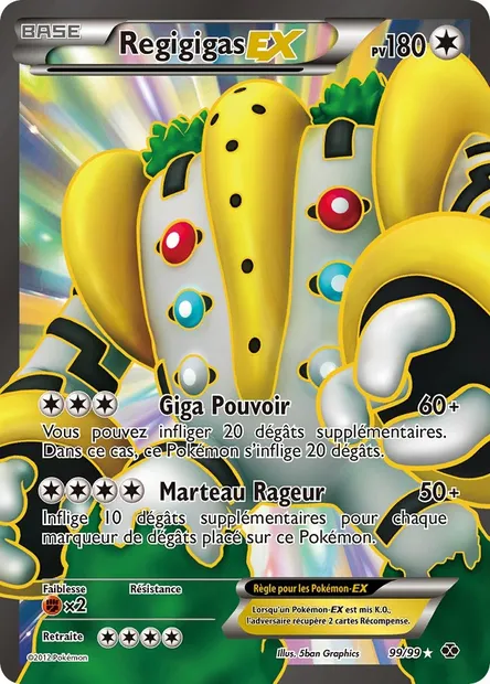 Regigigas-EX, carte Pokémon NXD 99 — extension Destinées Futures