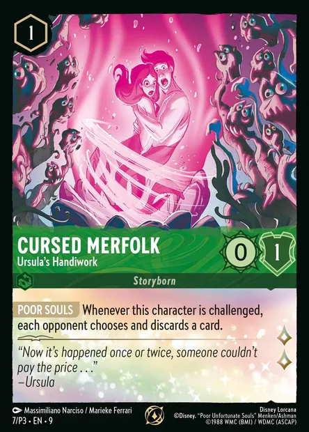 Cursed Merfolk - Ursula's Handiwork, Disney Lorcana card P3-007 — P3 set