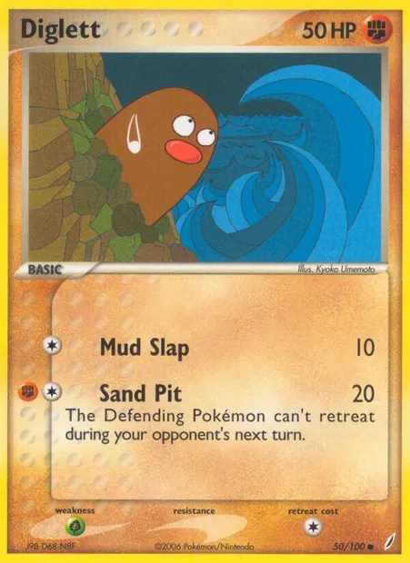 Diglett, Pokémon card CG 50 — Crystal Guardians set