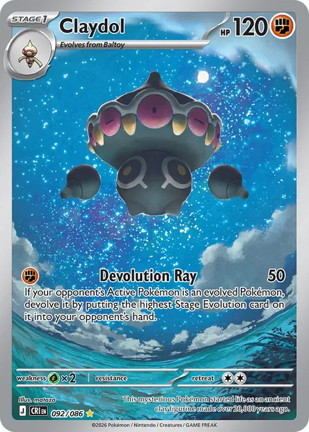 Claydol, Pokémon card CRI 092 — Chaos Rising set
