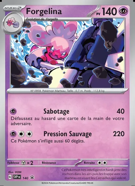 Forgelina, carte Pokémon PR-SV 140 — extension SVP Black Star Promos