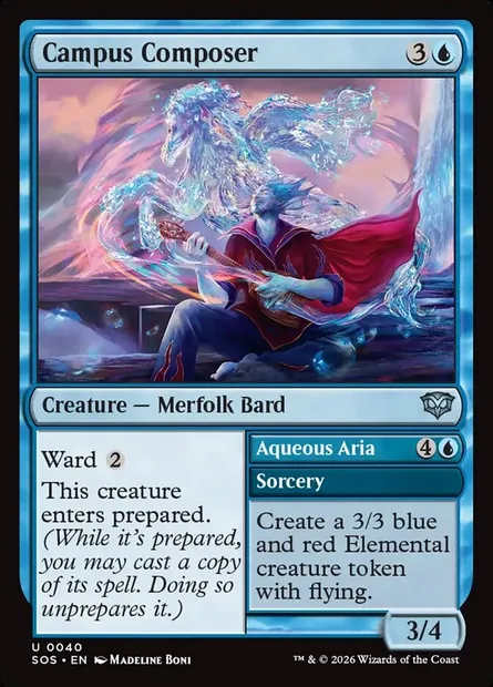Campus Composer // Aqueous Aria, Magic card SOS 40 — Secrets of Strixhaven set