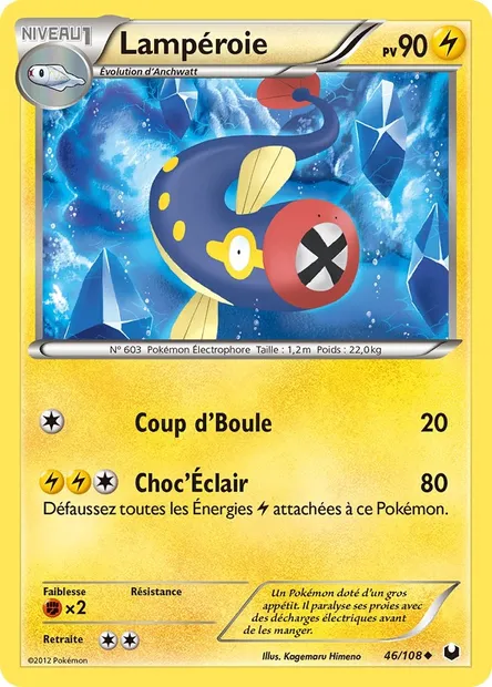 Lampéroie, carte Pokémon DEX 46 — extension Explorateurs Obscurs