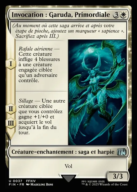 Invocation : Garuda, Primordiale, carte Magic FIN 37 — extension Final Fantasy