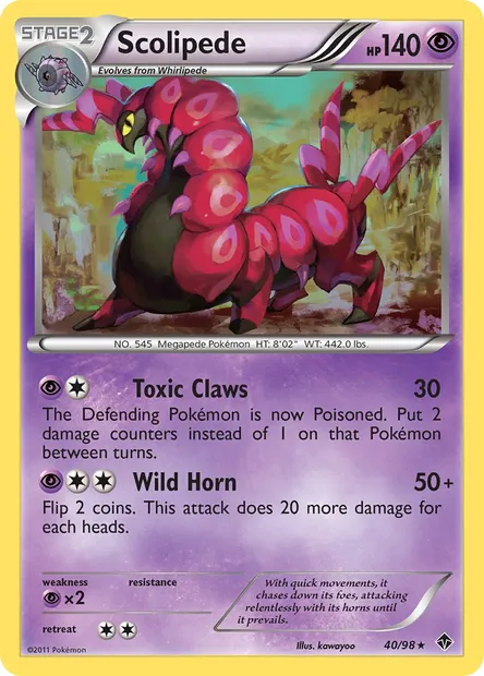 Scolipede, Pokémon card EPO 40 — Emerging Powers set