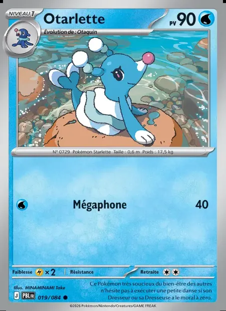 Otarlette, carte Pokémon PBL 019 — extension Nuit Noire