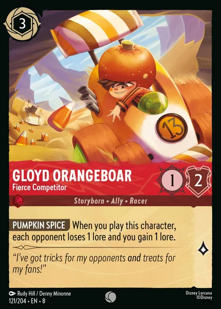Gloyd Orangeboar - Fierce Competitor, Disney Lorcana card CH8-121 — The Reign of Jafar set