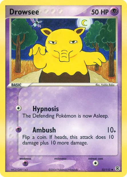 Drowzee, Pokémon card RG 32 — FireRed & LeafGreen set