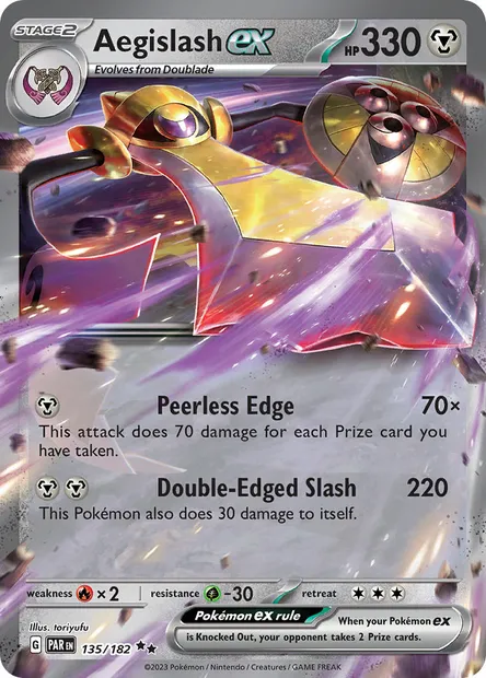 Aegislash ex, Pokémon card PAR 135 — Paradox Rift set