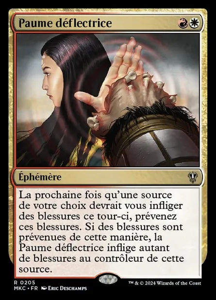 Paume déflectrice, carte Magic MKC 205 — extension Murders at Karlov Manor Commander