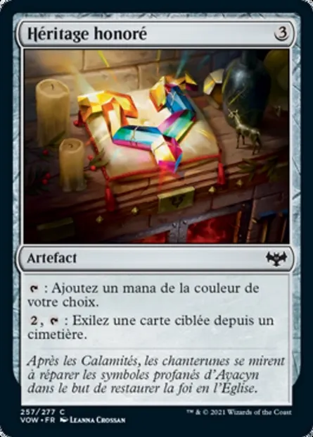 Héritage honoré, carte Magic VOW 257 — extension Innistrad : noce écarlate