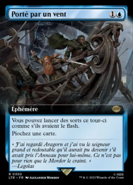 Porté par un vent, carte Magic LTR 350 — extension Le Seigneur des Anneaux : chroniques de la Terre du Milieu