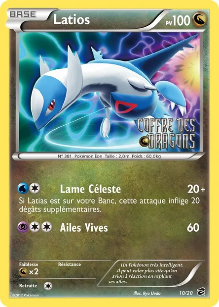 Latios, carte Pokémon DRV 10 — extension Coffre des Dragons