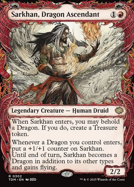 Sarkhan, Dragon Ascendant, Magic card TDM 302 — Tarkir: Dragonstorm set