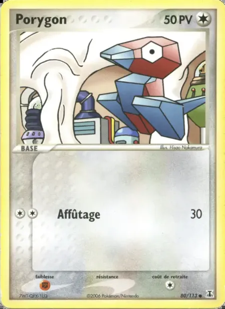 Porygon, carte Pokémon DS 80 — extension EX Espèces Delta