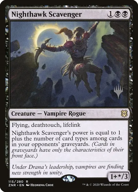 Nighthawk Scavenger, Magic card PZNR 115p — Zendikar Rising Promos set