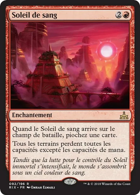 Soleil de sang, carte Magic RIX 92 — extension Les combattants d'Ixalan