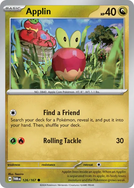 Applin, Pokémon card TWM 126 — Twilight Masquerade set