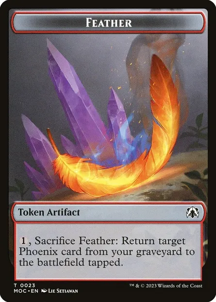 Feather, carte Magic TMOC 23 — extension March of the Machine Commander Tokens