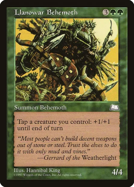 Béhémoth de Llanowar, carte Magic WTH 132 — extension Aquilon