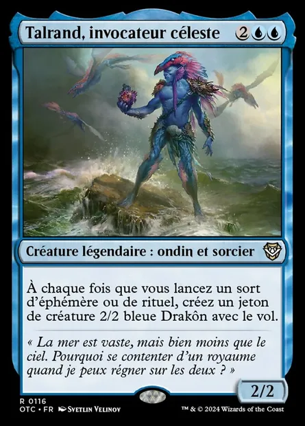 Talrand, invocateur céleste, carte Magic OTC 116 — extension Outlaws of Thunder Junction Commander