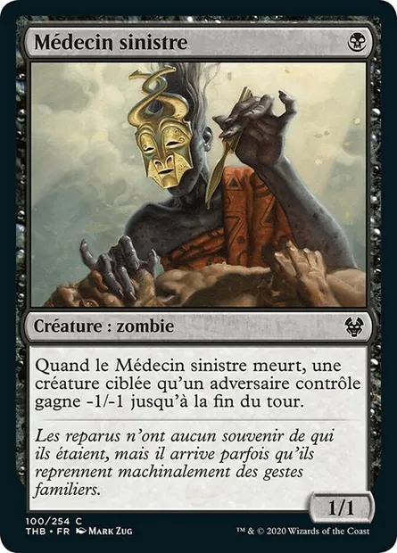 Médecin sinistre, carte Magic THB 100 — extension Theros Beyond Death