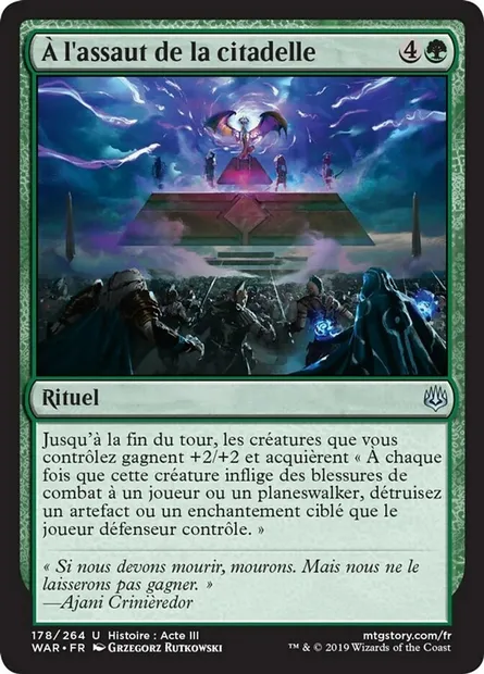 À l'assaut de la citadelle, carte Magic WAR 178 — extension La guerre des Planeswalkers