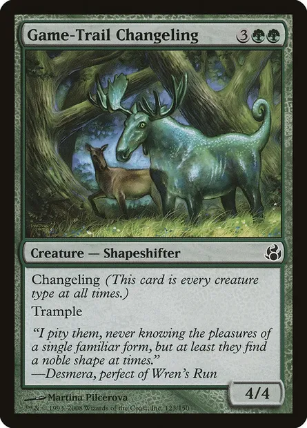 Game-Trail Changeling, Magic card MOR 123 — Morningtide set