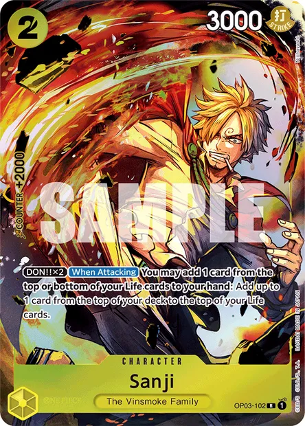 Sanji, One Piece card OP03-102 — PILLARS OF STRENGTH set