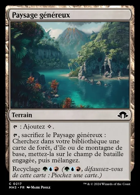 Paysage généreux, carte Magic MH3 217 — extension Modern Horizons 3