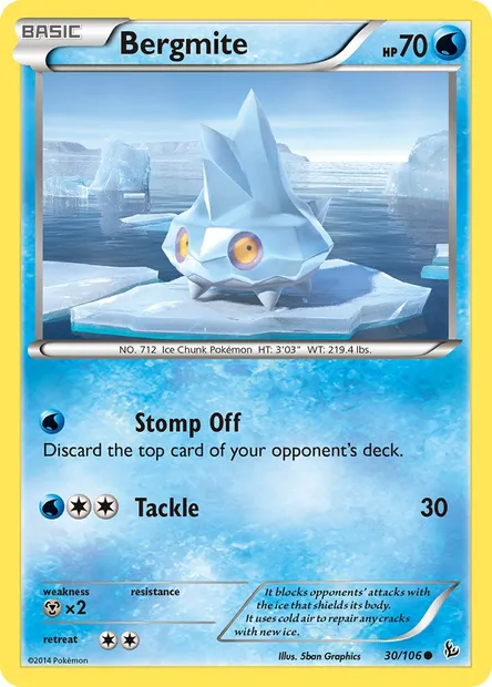 Bergmite, Pokémon card FLF 30 — Flashfire set