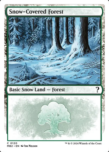 Forêt enneigée, carte Magic MB2 120 — extension Mystery Booster 2